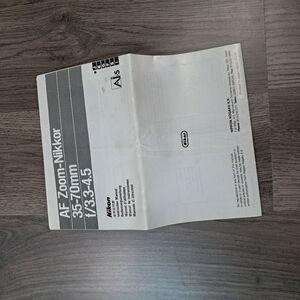 NIKON NIKKOR 35-70mm F3.3-4.5 AF ZOOM LENS INSTRUCTION MANUAL BOOK ORIGINAL